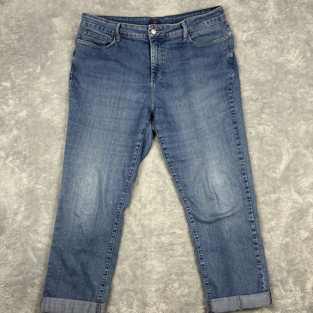 NYDJ Ankle Jeans Womens Size 18 Lift Tuck Technology Straight High Rise Blue USA